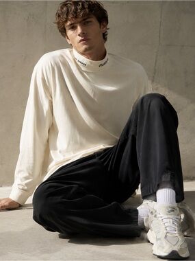 Vinatge Malbron New Balance Mock Neck Long Sleeve Tee | Oversized